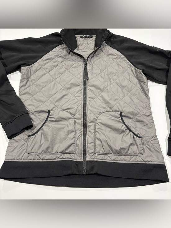The North Face Jackets & Blazers - The North Face Womens XL Gray Black Quilted Hooded Jacket Full Zip Hybrid